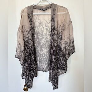 🎉4/30$🎉 Buffalo David Bitton Sheer Tree Print Kimono - Size S